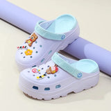 Increased Non-slip High-heeled Shoes Hole Shoes Beach Sandals Home Shoes New Thick-soled Slippers Women's Sandalias
