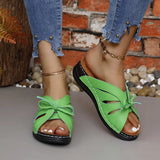 Womens Slippers Wedges Fashion Summer Casual Hollow Sandals Platform Open Toe Flip Flops Non Slip Beach Shoes Green