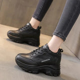 White Chunky Sneakers Women Fashion Thick Sole Platform Sport Shoes for Women Spring 2023 PU Leather Zapatillas De