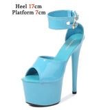 New Women Party Shoes Summer Sandals Patent Leather Gladiator Thin Heels T-tied Pole Dance Shoes sexy High-heels