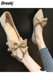 Footwear with Bow Black Women's Shoes Pointed Toe Flat Free Shipping Cheap Luxury Low Price Comfortable and Elegant A