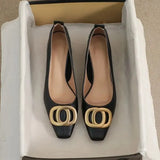 Women's Summer Footwear Square Heels Shoes for Woman 2023 Rhinestone Diamond with Medium Crystals Black Bride Toe Quick