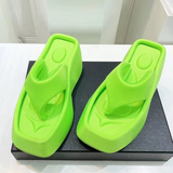 Sole Wedges Flip Flops for Women 2023 Summer Clip Toe Platform Sandals Woman Non Slip Beach Slippers High Heel