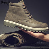 Winter Boots for Men Platform Male Casual Motorcycle Ankle Boots Men's Tooling Shoe Fashion High Top Boots Mens Snow
