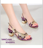 New Flat Sandals Women Wear High Heels Golden Diamond Bohemian Diamond Sandals With Thick