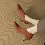 Autumn Thin Heel Short Boots for Women Sexy Stiletto Heel Pointed Toe Female Ankle Boots 2024 Fashion Slip-On Socks