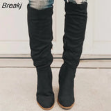 New Women Knee-High Boots Lace Up Sexy High Heels Women Shoes Lace Up Spring Autumn Boots Warm Size New Fashion