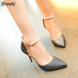 Trend Pointed Toe Wedding Bride High Heels Shoes Female Party Mules Elegant Women Pumps Designer Shoes Sexy Dress