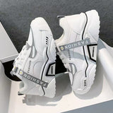 Reflective Platform Sneakers Women Shoes Korean Lace Up Sport Chunky Sneakers Mixed Color Women's Casual Vulcanize