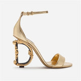 Heels Luxury Sandals For Women Shiny Sequins Denim Gladiator Sandals Genuine Leather Dance Party Wedding Shoes Summer