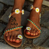 For Women Sexy Sandals Ladies Flat Shoes Sweet Bohemian Sandals Summer Breathable Casual Beach Slippers