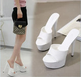 Color Woman Wedding Shoes Sandals 2023Nightclub Sexy High-heeled 15cm Shoes Slippers Heels Waterproof Sandal Summer