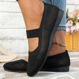 Women Flats Shoes Slip on Knitting Loafers for Women Round Toe Single Shoes Hollow Out Fashion Mom Casual Shoes for