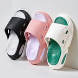 Unisex Thick Platform Slippers Women 2024 Summer Mixed Color Non Slip Slides Woman Outdoor Beach Flip Flops Couple Shoes