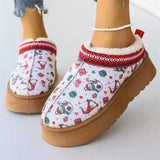 Claus Winter Retro Women Snow Warm Suede Leather Lazy Loafers Boots Shoes Woman Lady Female Bottine Botas Boots Mujer