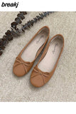 Brand Flats Ballet Women Shoes Classic Round Toe Flat Ballerina Female Bow Casual Slip On Loafer Soft Moccasin Fashion