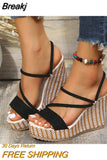 Sandals Wedge Woman Shoes Fashion Elegant Ladies Slippers Summer Women Sandalias Peep Toe High Heels Female Slides