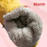 2023 Winter Warm Home Slippers Women Plush Waterproof Cotton Foot Slipper Female Indoor Outdoor Flat Couple Shoes