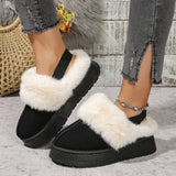 Breakj 2024 New Women's Thick Cotton Boots Round Head With Elastic Belt Comfortable To Keep