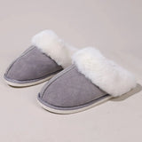 Winter Warm Fur Indoor Home Slippers Women Fluffy Comfort Soft Bedroom Slippers for Couples Flat Non Slip House Shoes