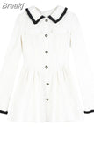 Autumn Pure Color Y2k Mini Dress Casual Elegant Short Party Dress Woman Slim Long Sleeve Korean Fashion Dress Design