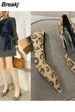 Pattern Thick High Heels Pointed Toe Shallow European Woman Shoes Comfy Fashion Party Sexy Ladies Pumps Slip on
