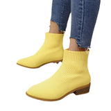 Boots 2025 New Size Size Women's Boots Four Seasons Sharp Head Flying Sleeve Short Boots Coarse