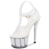 Tube Dancing Shoes High-heeled Shoes Sandals Thin-heeled 17cm Sexy Sequins Platform Hate Sky high-heeled Shoes