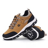 Men Shoes Summer Breathable Hiking Walking Sneakers Outdoor Ultralight Leather Slip-on Climbing Trekking