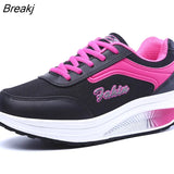 Women Sneakers 2023 Breathable Waterproof Wedges Platform Vulcanize Shoes Woman Spring Luxury Leather Casual Tennis Feminino
