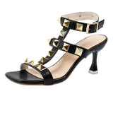 Women heels High Heels Rivet Women Pumps Party Female Sandals 2023 Pointed Toe Sandals Ladies Summer Footwear
