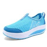 Women Shoes 2023 Fashion Mesh Breathable Sport Sandals Summer Wedge Platform Lace Sneakers Female Weave Casual Shoes