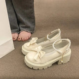 Shoes Women Japanese Style Mary Jane Shoes Women Vintage Shallow High Heels Chunky Platform Shoes Cosplay Female