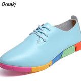 Breathable Genuine Leather Flats Shoes Woman Sneakers Tenis Feminino Nurse Peas Flats Shoes Plus Size Women