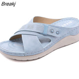 Summer Beach Shoes Ladies Slippers Thick Sole Women Wedges Shoes Summer Holiday Slippers Big Size 42