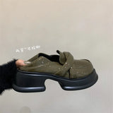 Love Shoes Women's 2024 Autumn New Style Thick Soles Heighten Minority Retro Shoes Single Shoes Are Super