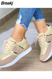 Women Sneakers Platform Shoes Leather Patchwork Casual Sport Shoes Ladies Outdoor Running Vulcanized Shoes Zapatillas