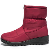 Snow Boots for Women 2024 Winter Warm Plush Ankle Booties Front Zipper Non Slip Cotton Padded Shoes Woman Size