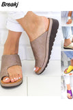 Women's Sandals New Female Shoes Comfy Platform Flat Sole Orthopedic Bunion Corrector Plus Size 35-43 Casual Shoes