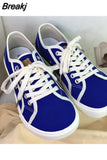 Sneakers Canvas Shoes Women Low Top Sneakers Wide Toe Lace Up Trainers Shoes 2023 Girls Red Blue Sneakers Girls
