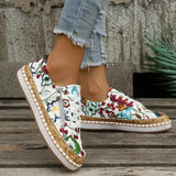 Women Sneakers Fashion Lady Vulcanized Shoes Floral Printed Lace Up Female Flat Shoes Women Loafers Non Slip Casual Shoes