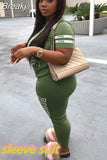 Pink Letter Print Women Two Piece Set Casual Sport Tracksuit Short Sleeve Top + Jogger Sweatpant Suit Plus Size Outfits