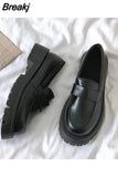 Womens Loafers Shoes Black Flats British Style Casual Female Sneakers Ladies' Footwear Shallow Mouth Loafers Soft Mules