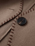 Brown Cropped Cotton Jackets Casual Fashion Long Seeve Cardigan Coat Women 2023 Ins New Commuter Female's Woolen