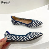 JIU MOUNTAIN 2021 Women's Shoes Autumn Single Shoes Fashion Knitted Pointed Shoes Flat Bottom Comfortable Plus Size