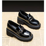 Style Chunky Platform Women Pumps 2023 Spring Women Patent Leather High Heel Shoes Autumn Vintage Office Female