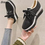 New Autumn Winter Women Plus Velvet Thick Warm Cotton Shoes Female Snow Boots Casual Increase Platform Thick Sole