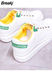 Women Shoes Spring White Comfortable Sneakers Breathable Flats Lace-up Flower Woman Casual Zapatillas Mujer Baskets Femme