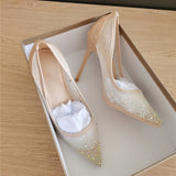 Shoes pointed toe glitter rhinestone stiletto sexy 12cm high heel wedding party dating pumps 8cm 10cm SJ007