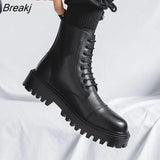 Men's High-Top British Korean Tooling Boots All-Match Trendy Shoes Spring Autumn Winter Middle-Top Men's Boots Casual